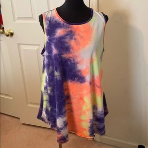 Dreamsicle tie dye swing tank